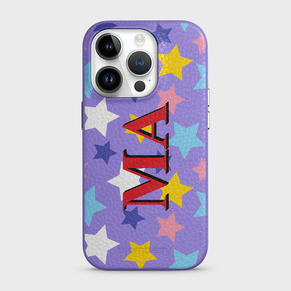 iPhone 14 Pro Personalized Leather Case - Stars - 9