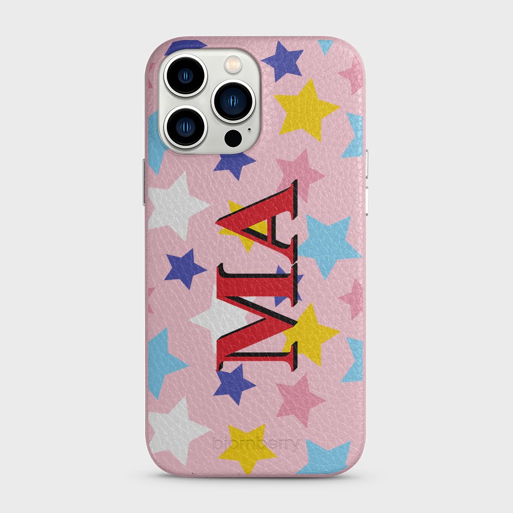 iPhone 13 Pro Max Personalized Leather Case - Stars