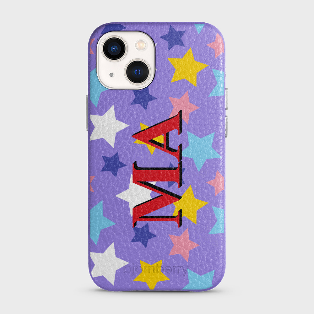 iPhone 13 Mini Personalized Leather Case - Stars - 3