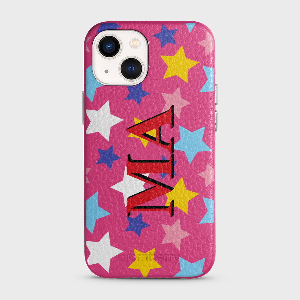 iPhone 13 Mini Personalized Leather Case - Stars