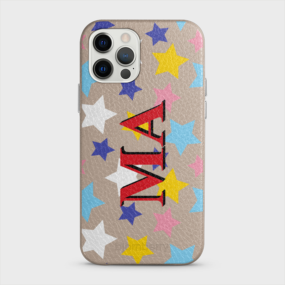 iPhone 12/12 Pro Personalized Leather Case - Stars - 5