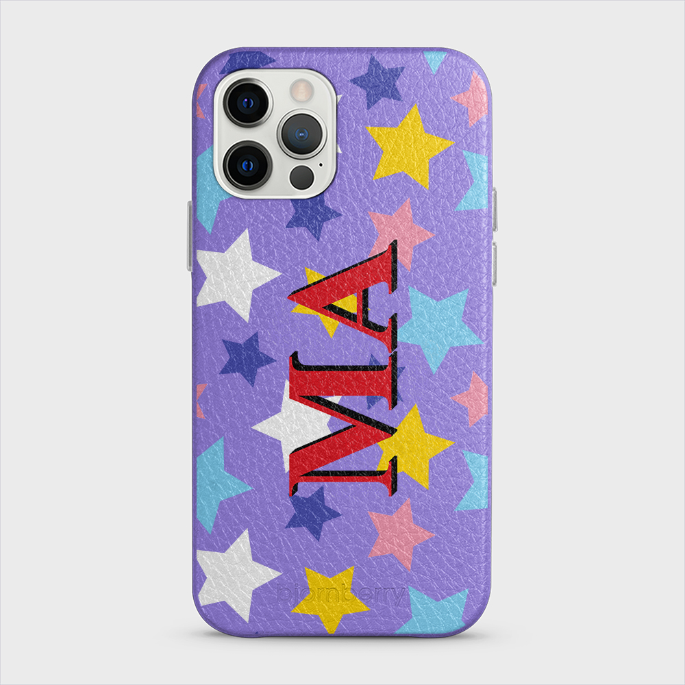 iPhone 12/12 Pro Personalized Leather Case - Stars - 3