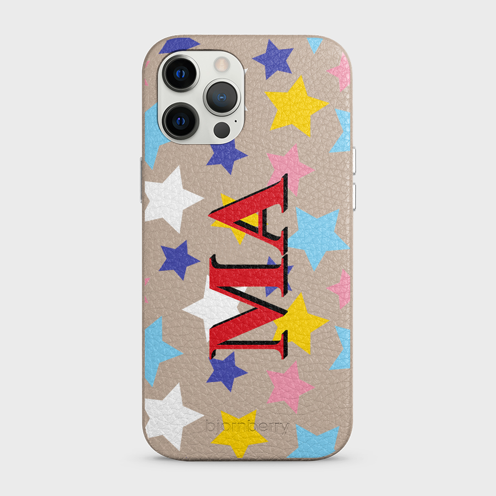 iPhone 12 Pro Max Personalized Leather Case - Stars
