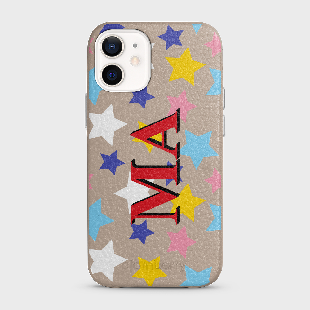 iPhone 12 Mini Personalized Leather Case - Stars - 7