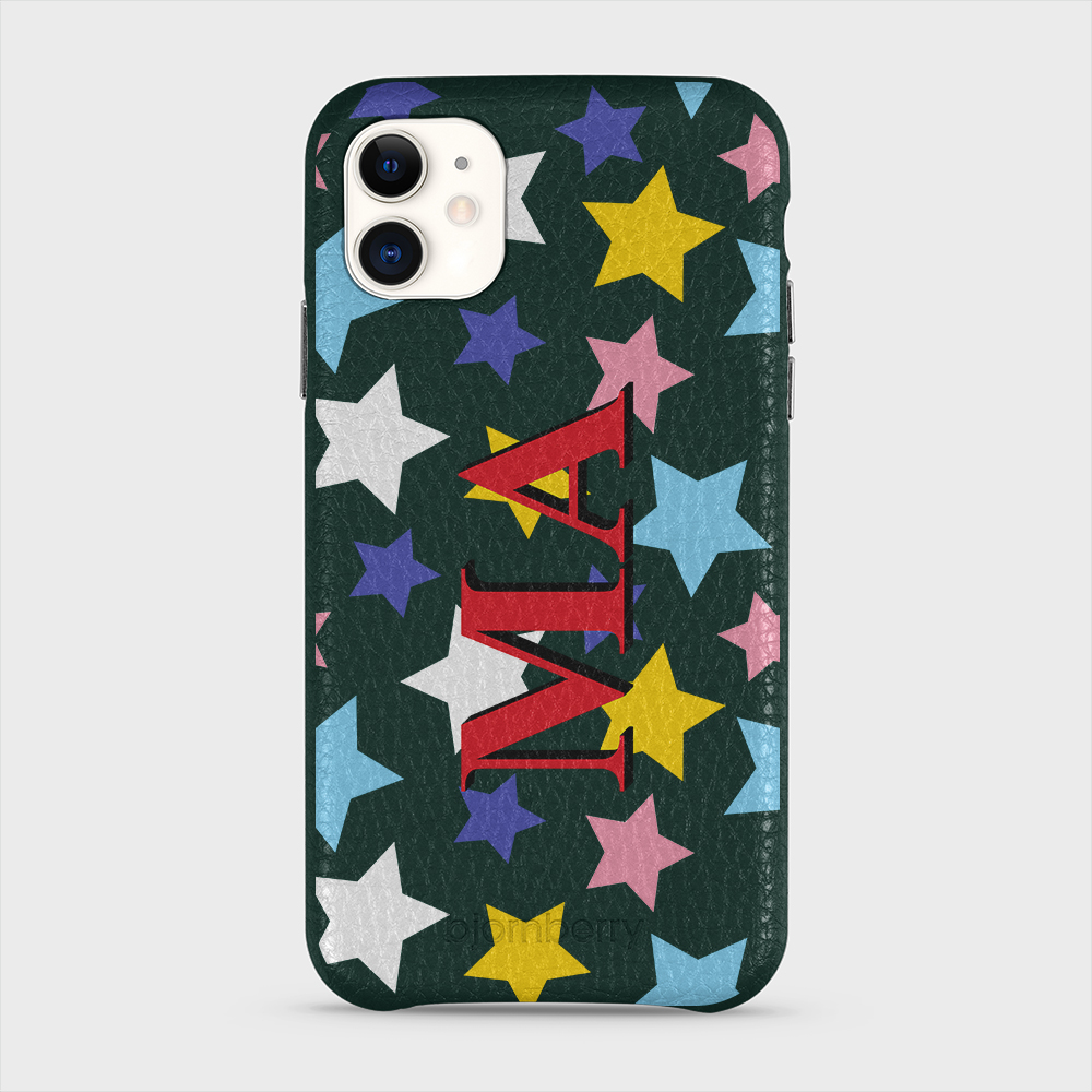 iPhone 11 Personalized Leather Case - Stars - 3