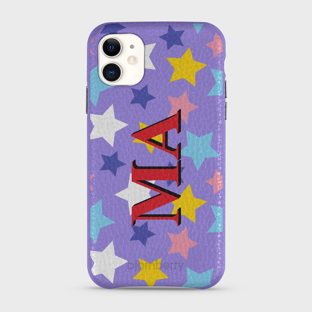 iPhone 11 Personalized Leather Case - Stars - 5