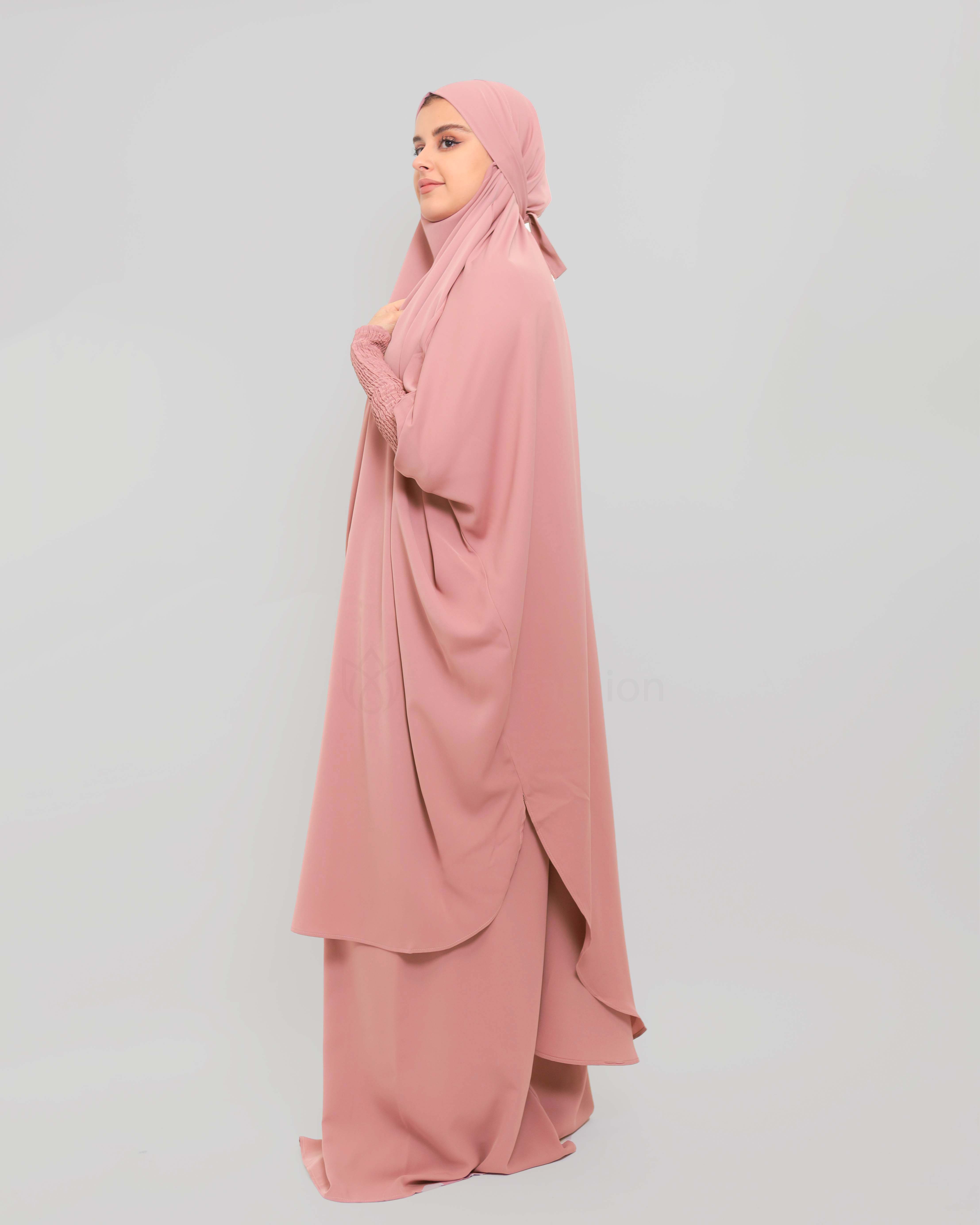 Two piece Jilbab Abaya - Rose - 2