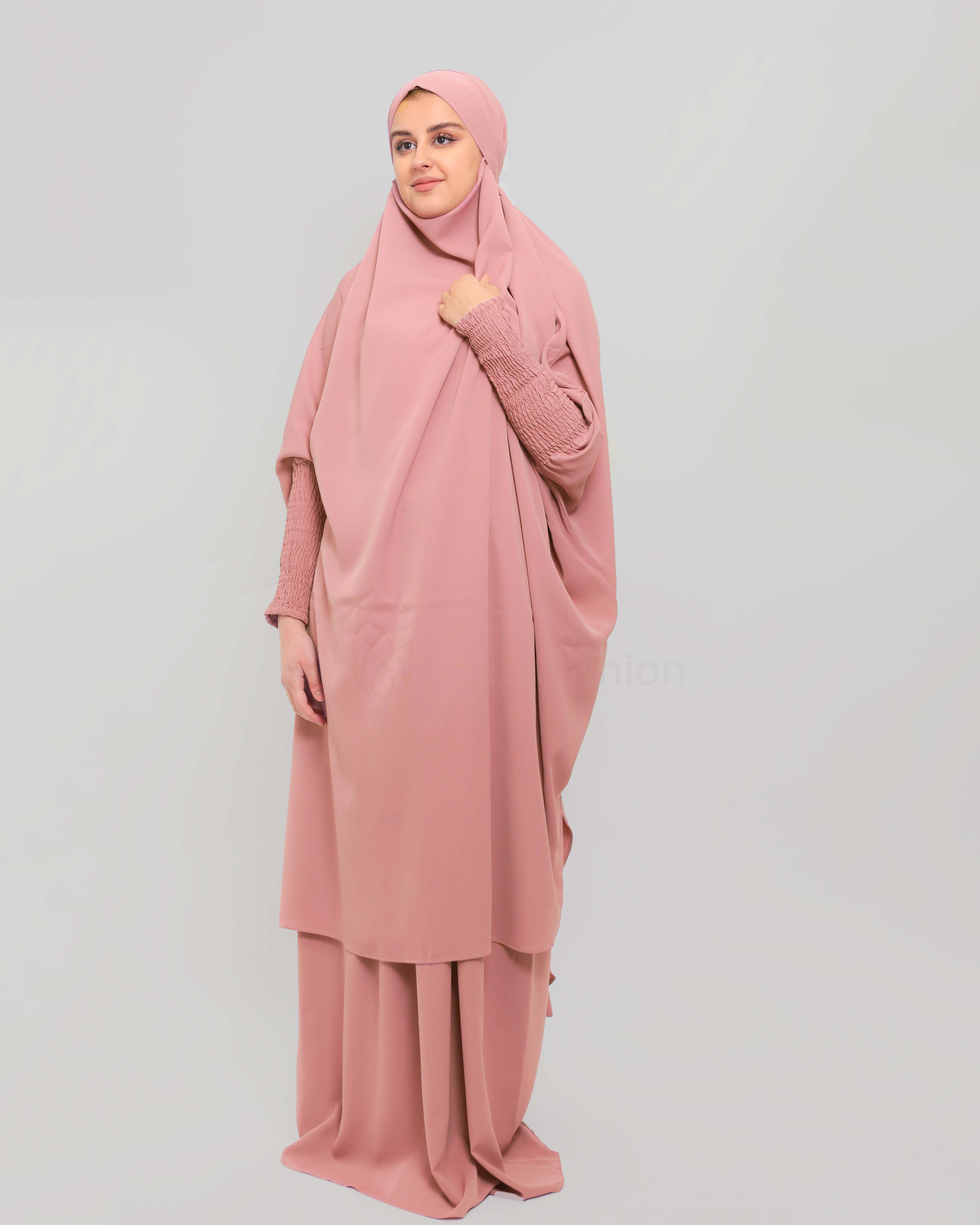 Two piece Jilbab Abaya - Rose