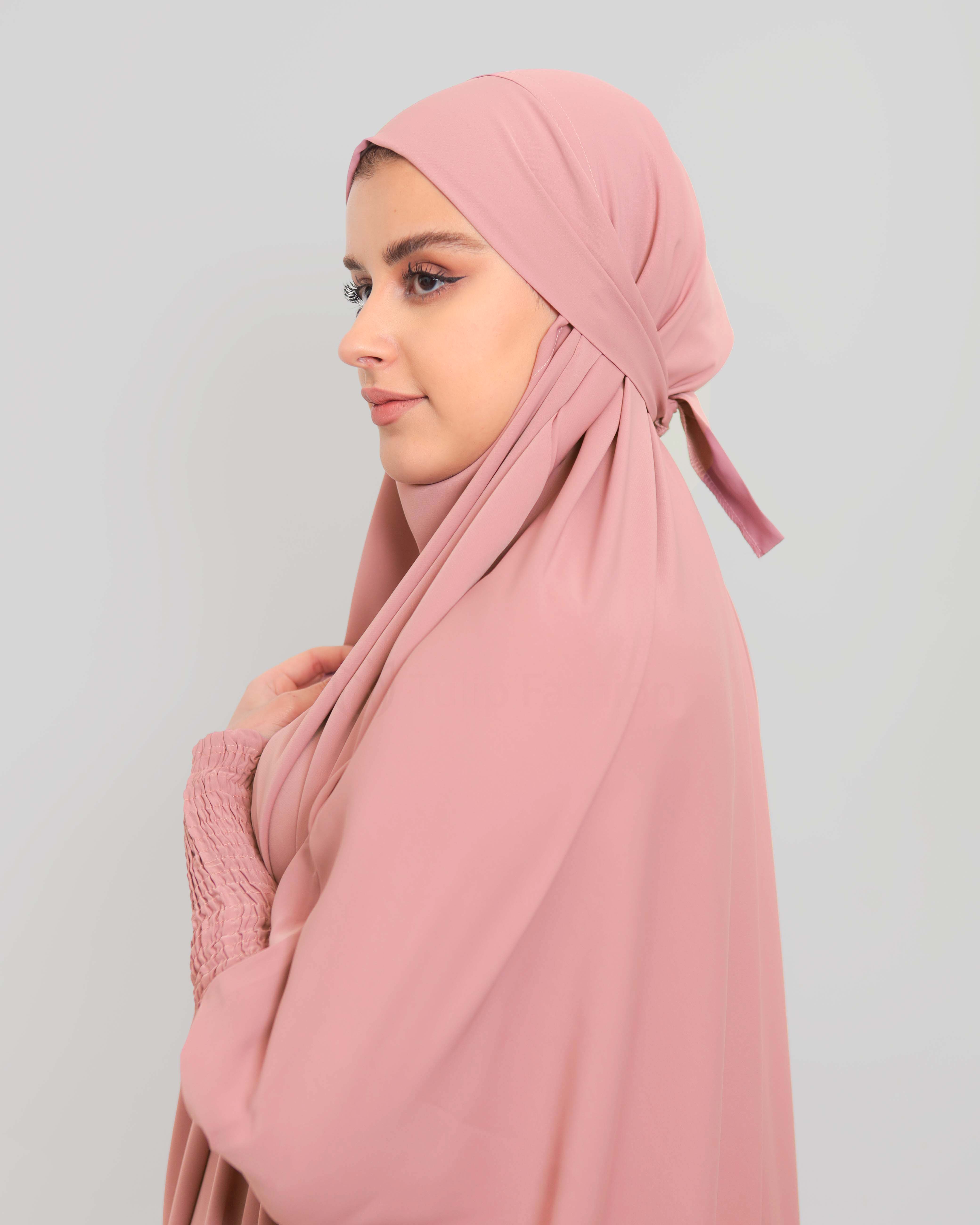Two piece Jilbab Abaya - Rose - 3