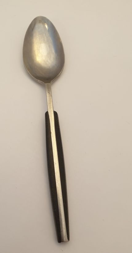 Black, thin shaft stainless coffee spoon