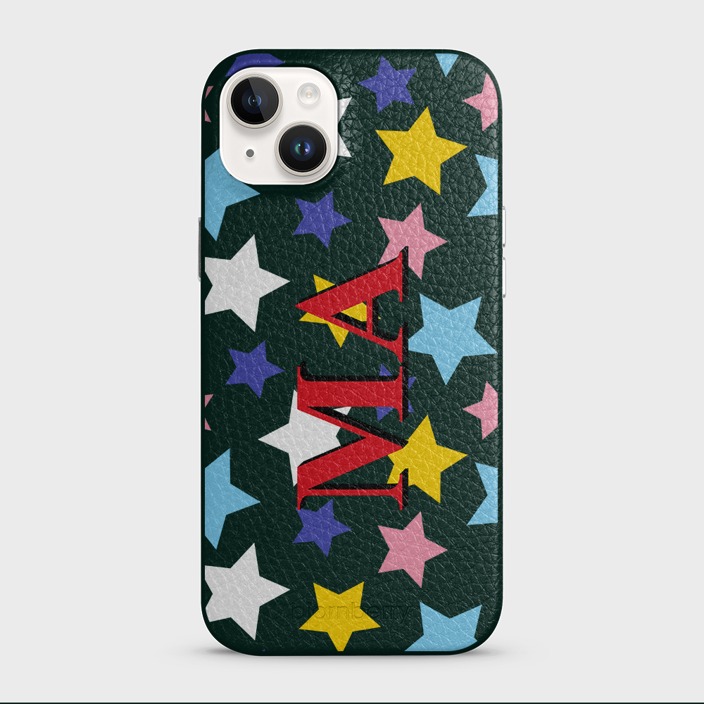 iPhone 14 Plus  Personalized Leather Case - Stars - 11