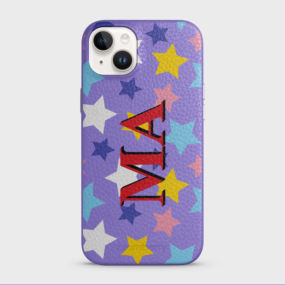 iPhone 14 Plus  Personalized Leather Case - Stars - 3
