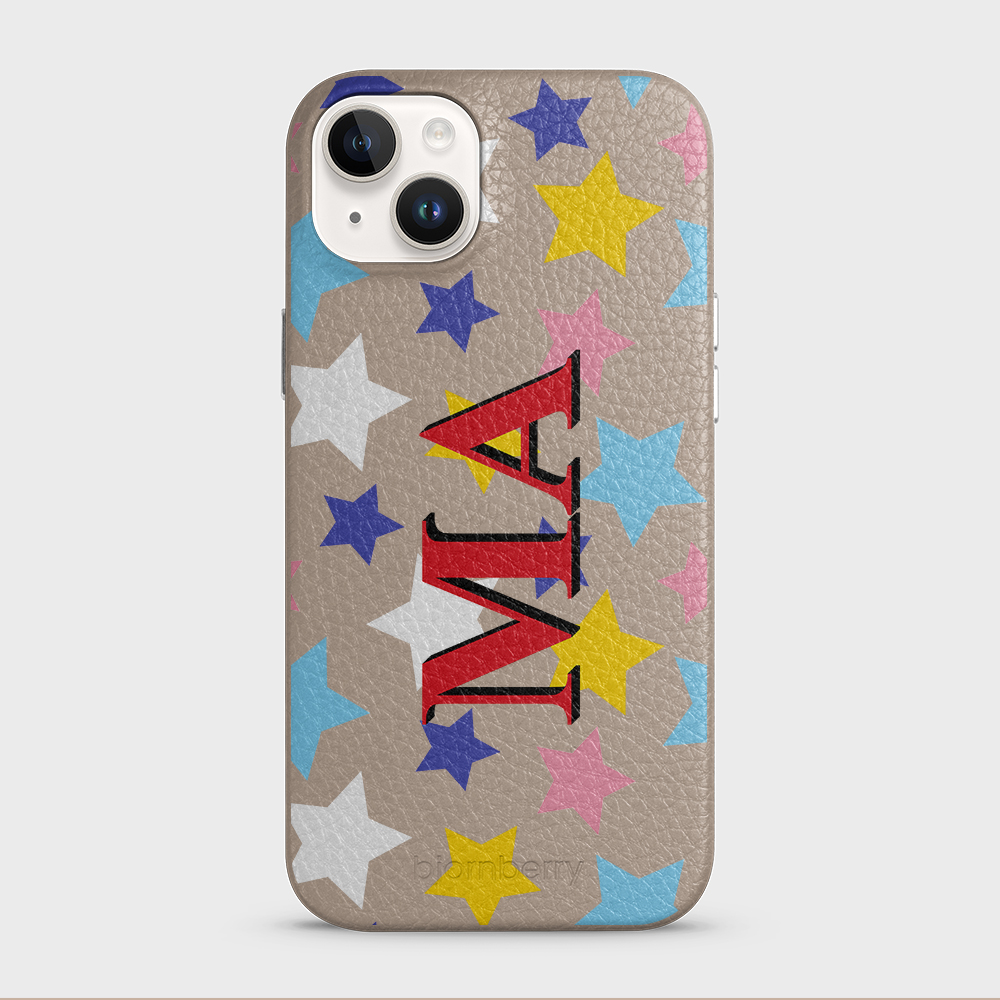 iPhone 14 Plus  Personalized Leather Case - Stars - 9
