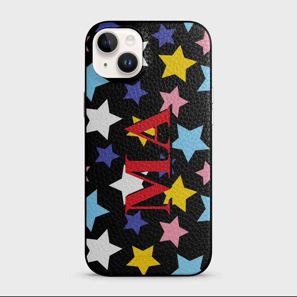 iPhone 14 Plus  Personalized Leather Case - Stars - 7