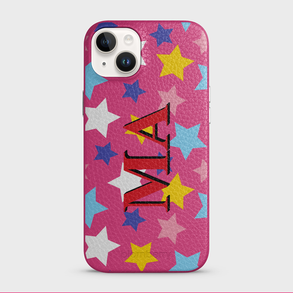 iPhone 14 Plus  Personalized Leather Case - Stars