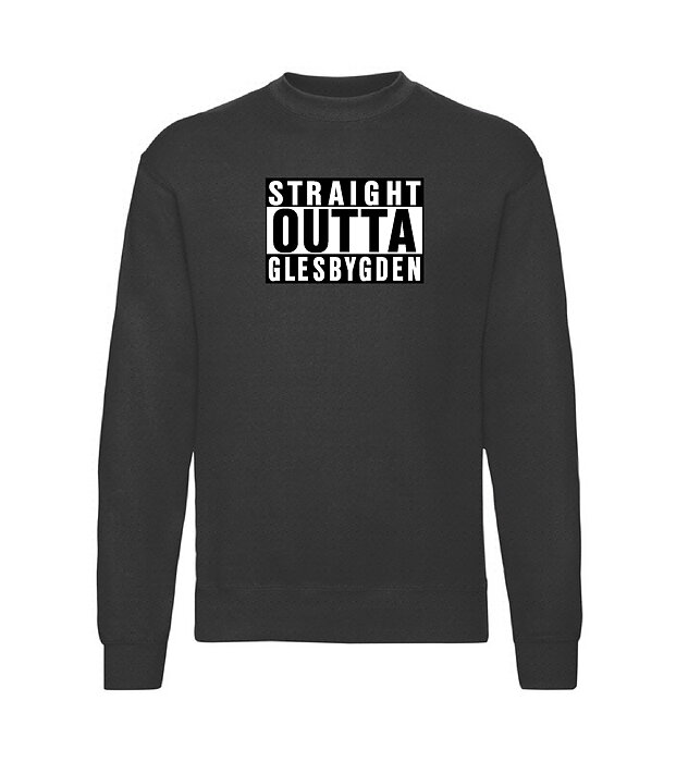 Sweatshirt "STRAIGHT OUTTA GLESBYGDEN-Svart