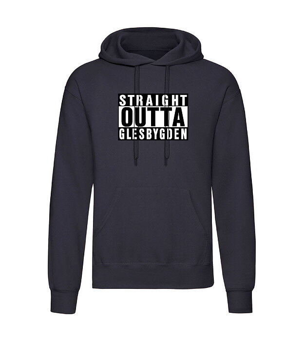 Huvtröja "STRAIGHT OUTTA GLESBYGDEN" Svart