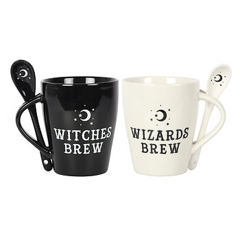 Wizard och Witch Brew - Mugg Set med sked