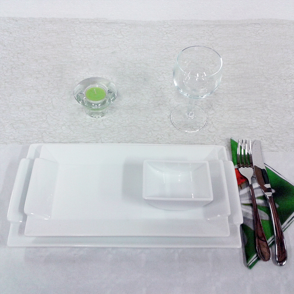 Porcelain dinnerware VM03 Plate and Moon - 12 pieces - 4