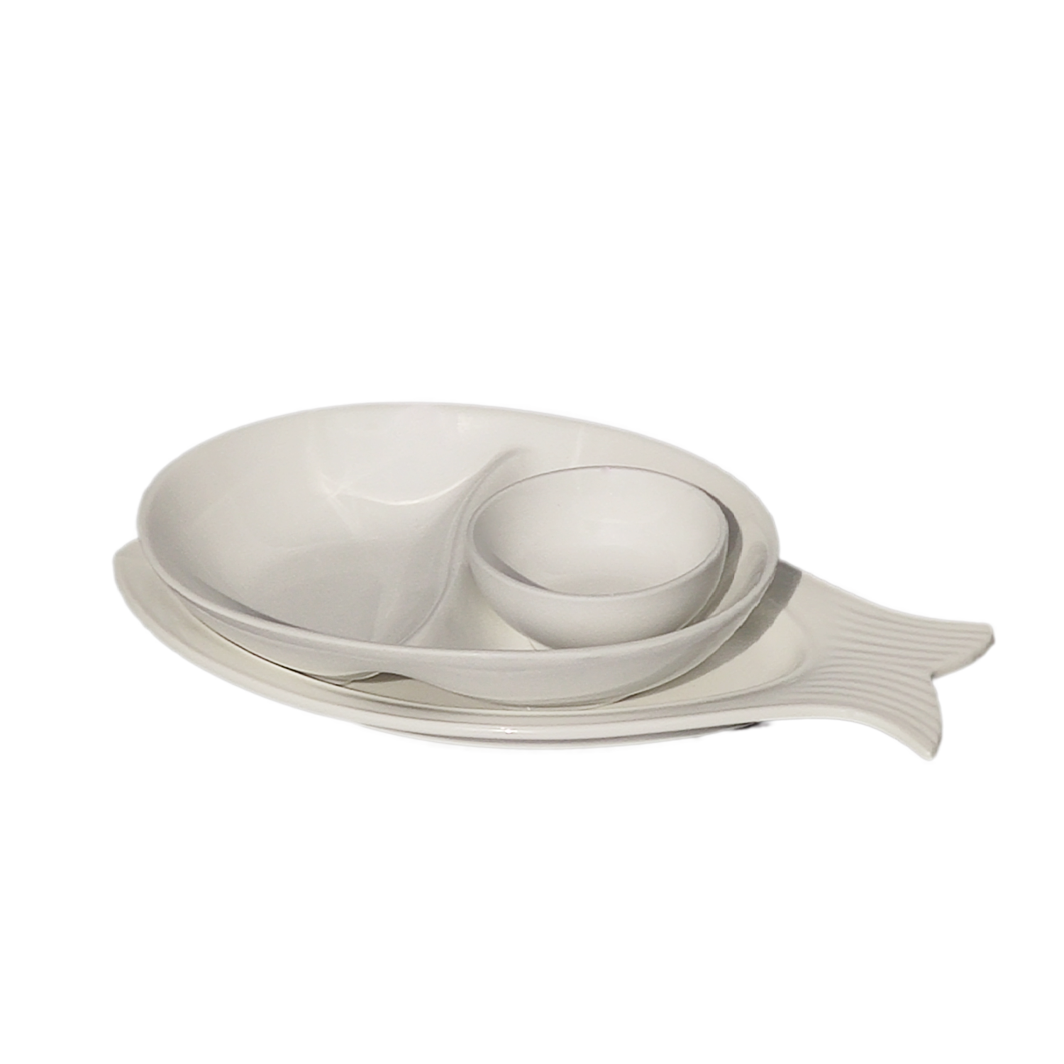 Dinnerware GM22 in Porcelain - 12 pieces - Fish and Bowls