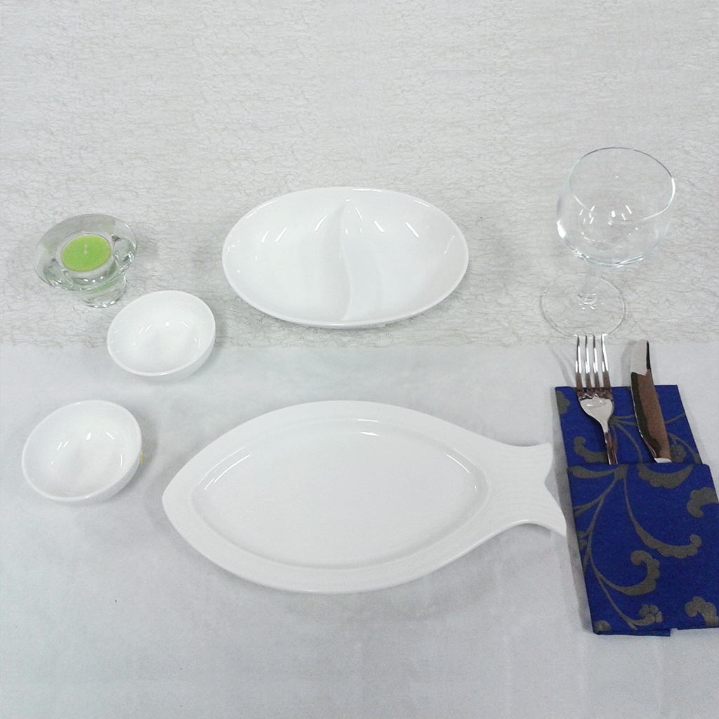 Dinnerware GM22 in Porcelain - 12 pieces - Fish and Bowls - 4