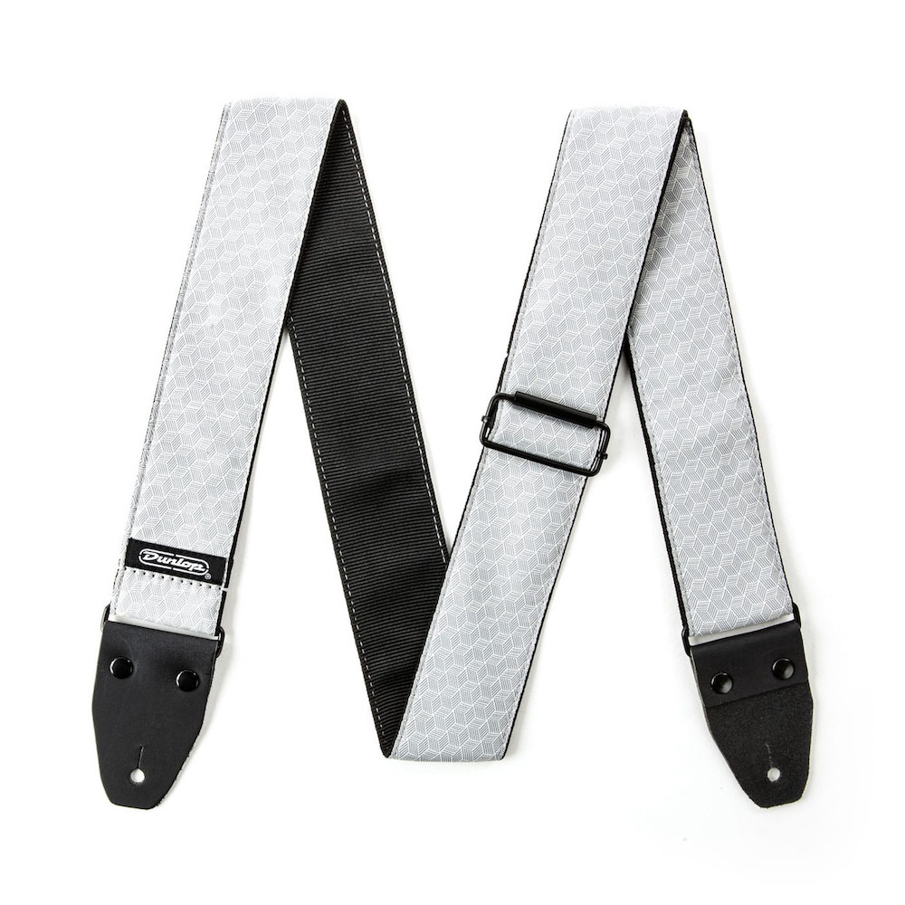 Dunlop D6712 Jacquard Cube Hatch Light Grey Guitar Strap - 2