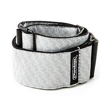Dunlop D6712 Jacquard Cube Hatch Light Grey Guitar Strap