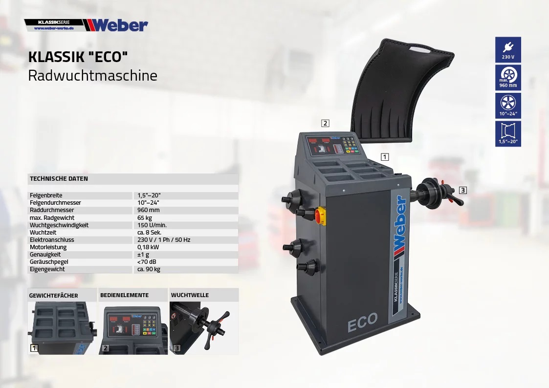 Balanseringsmaskin Weber Klassik ECO - 6