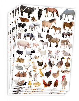 Stickers bondgårdsdjur 300 st