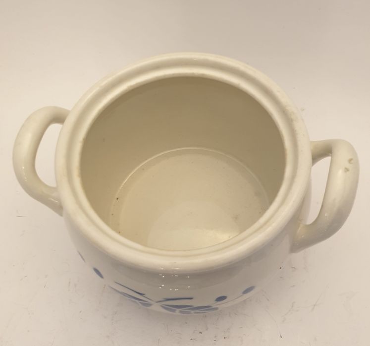 Jar white with blue flower - 2