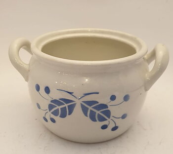 Jar white with blue flower