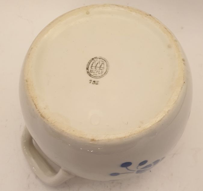 Jar white with blue flower - 3