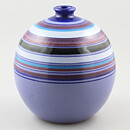 Aldo Londi (Fasce Colorate 1960s) Purple Spherical Vase with Linear Decor 16 cm