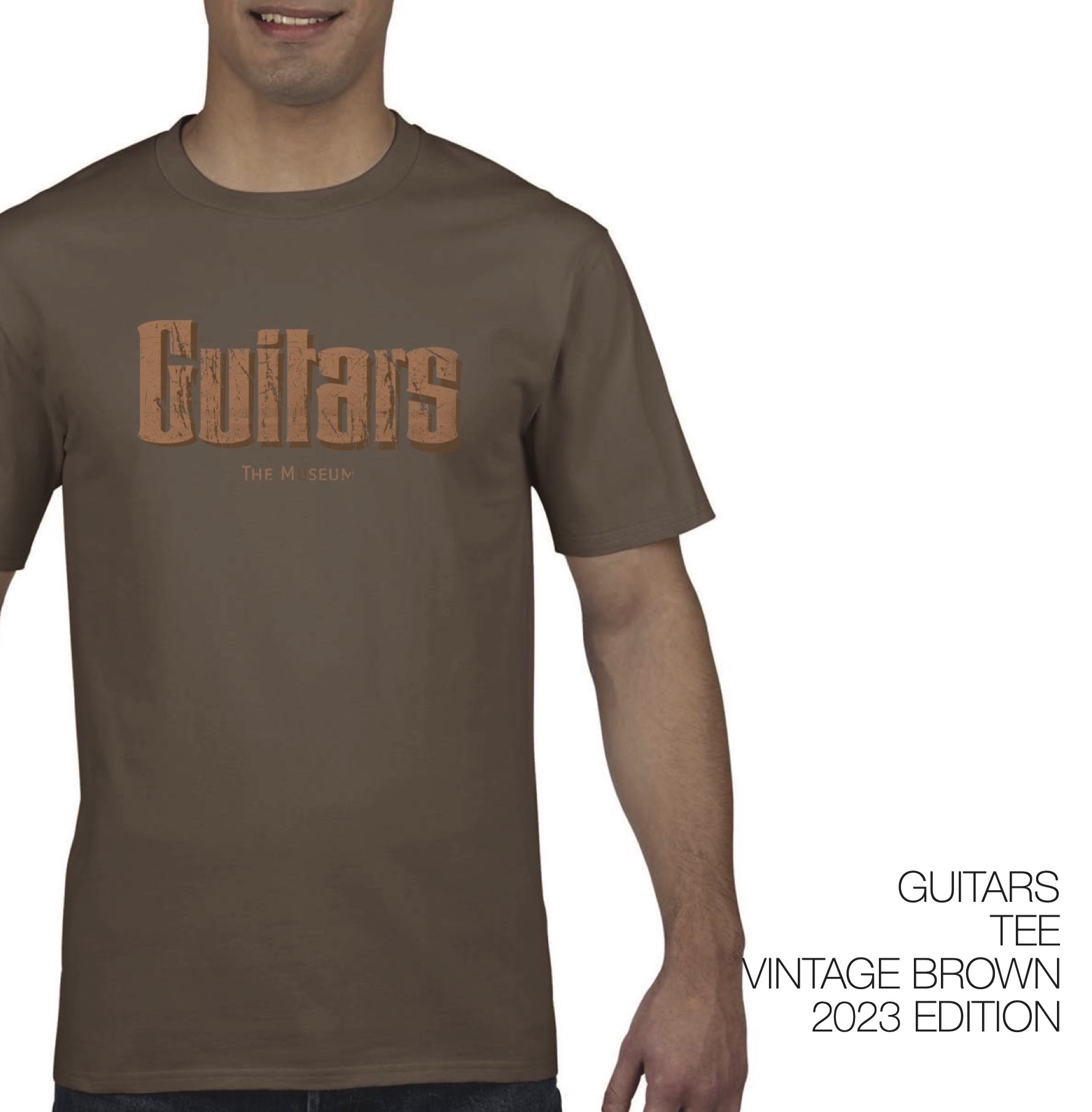 Guitars Vintage Brown Tee - size: Small