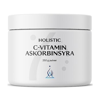 Askorbinsyra c-vitamin pulver från  Holistic i vit burk om 250 gram