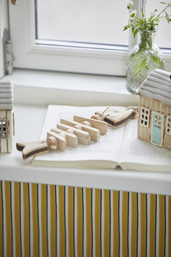 Huslykta - Lykta hus - Ljusstake - Løkken - Beige med turkos dörr  - 5