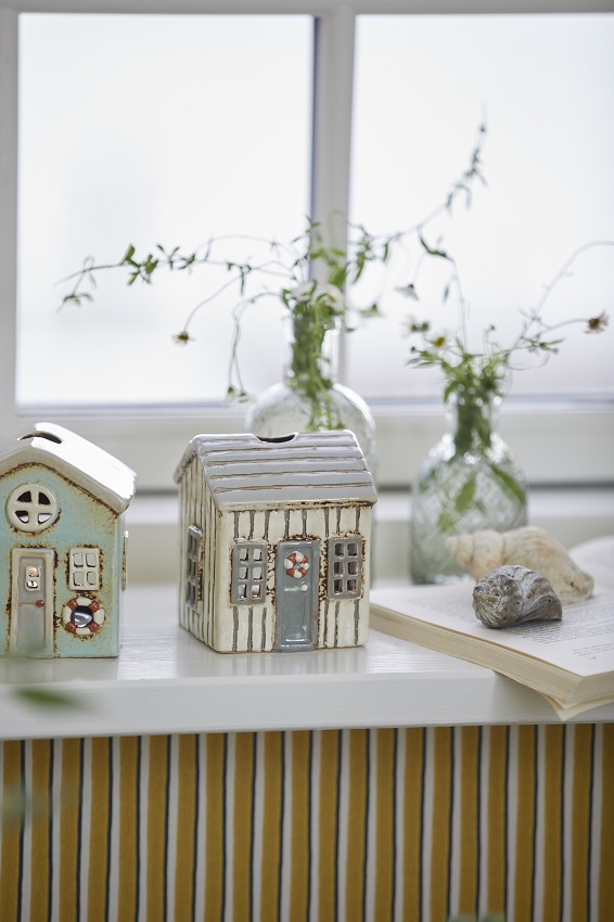 House lantern - Lantern house - Candlestick - Løkken - Cream with grey door - 4