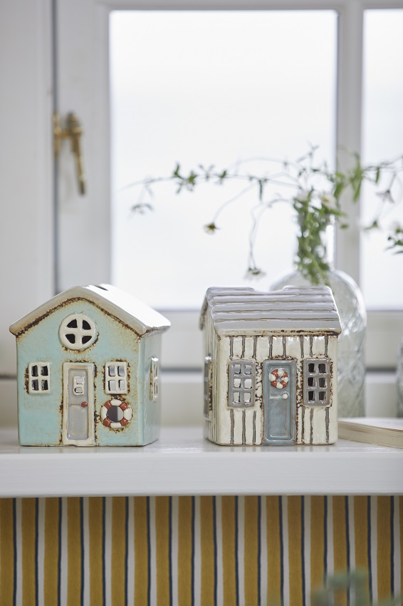 House lantern - Lantern house - Candlestick - Løkken - Cream with grey door - 9