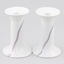 Bertil Vallien (Rainbow 1982) Two Candleholders with Colorful Threads Decor 13 cm
