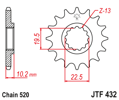 JT Framdrev JTF432 13Kugg Suzuki RM250  1982-2012