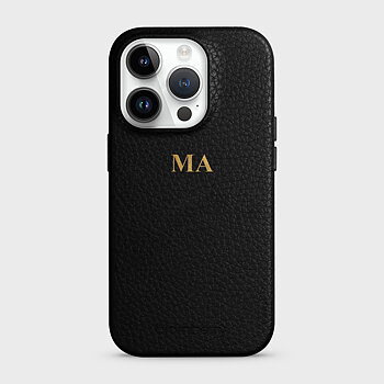 iPhone 14 Pro Personalized Leather Case - Monogram