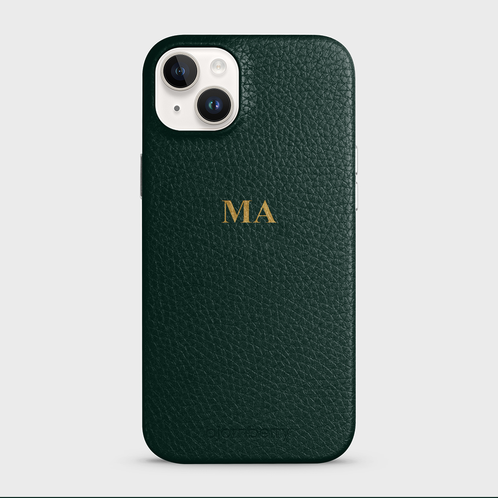 iPhone 14 Plus Personalized Leather Case - Monogram