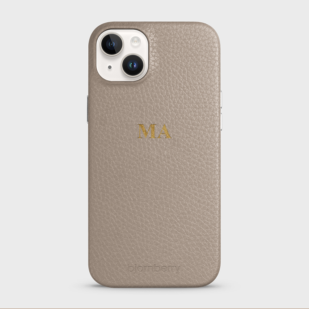 iPhone 14 Plus Personalized Leather Case - Monogram - 13