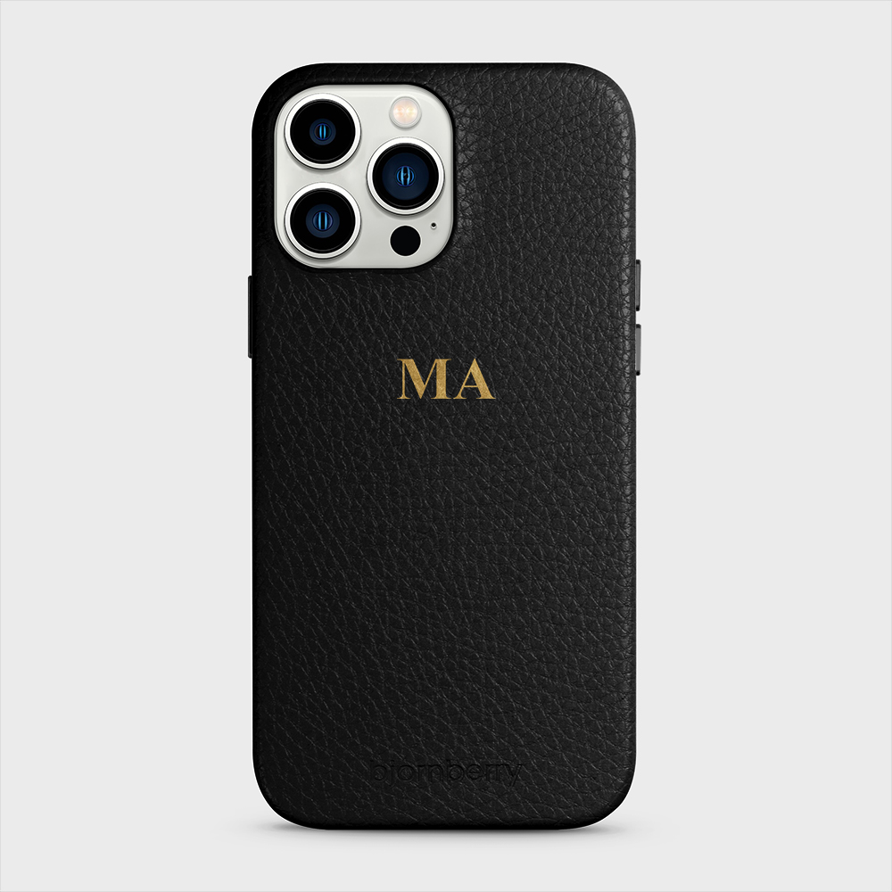 iPhone 13 Pro Max Personalized Leather Case - Monogram