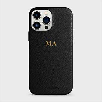 iPhone 13 Pro Max Personalized Leather Case - Monogram