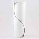 Bertil Vallien (Space 1983) White Cylinder Vase with Rainbow Decor 31 cm 