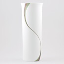 Bertil Vallien (Space 1983) White Cylinder Vase with Rainbow Decor 31 cm 