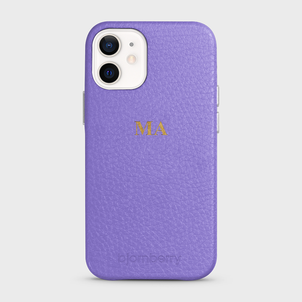 iPhone 12 Mini Personalized Leather Case - Monogram