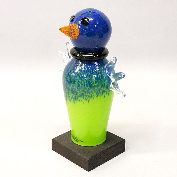 アンナ・オーンバーグ Strombergshyttan 社  緑色の鳥 18cm  1990年代 〈箱付き〉