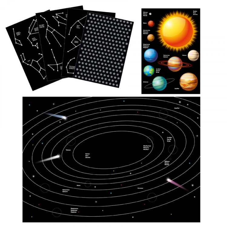 Pysselset rymdstickers 250st - 2